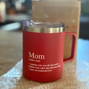 Red Insulated Mug with 'Mom' Definition